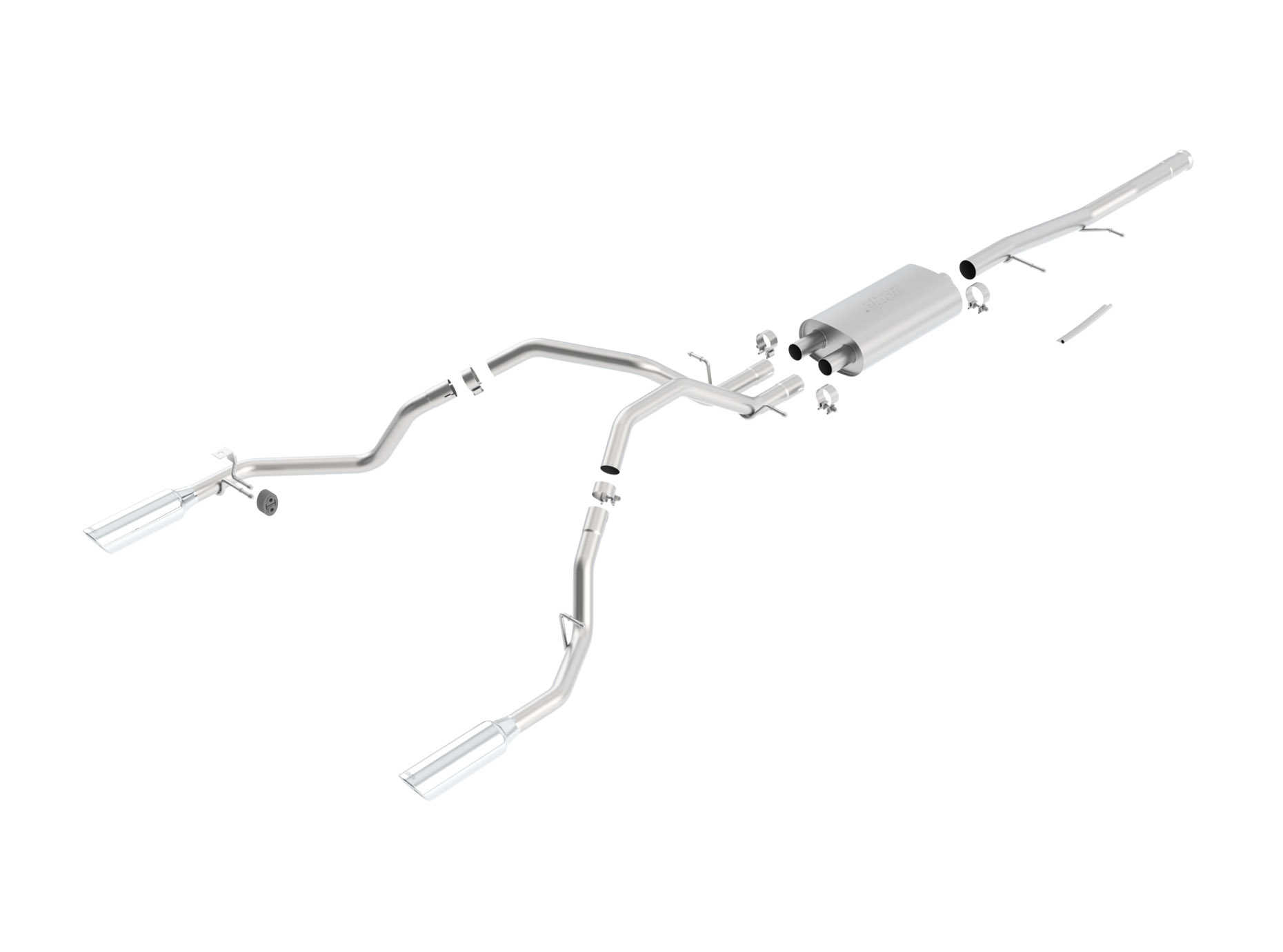 2009-2013 Chevy/GMC 1500 Borla Touring Catback Exhaust System w/Rear Exit Tips - Ext. Cab/Std. Box & Crew Cab/Short Bed