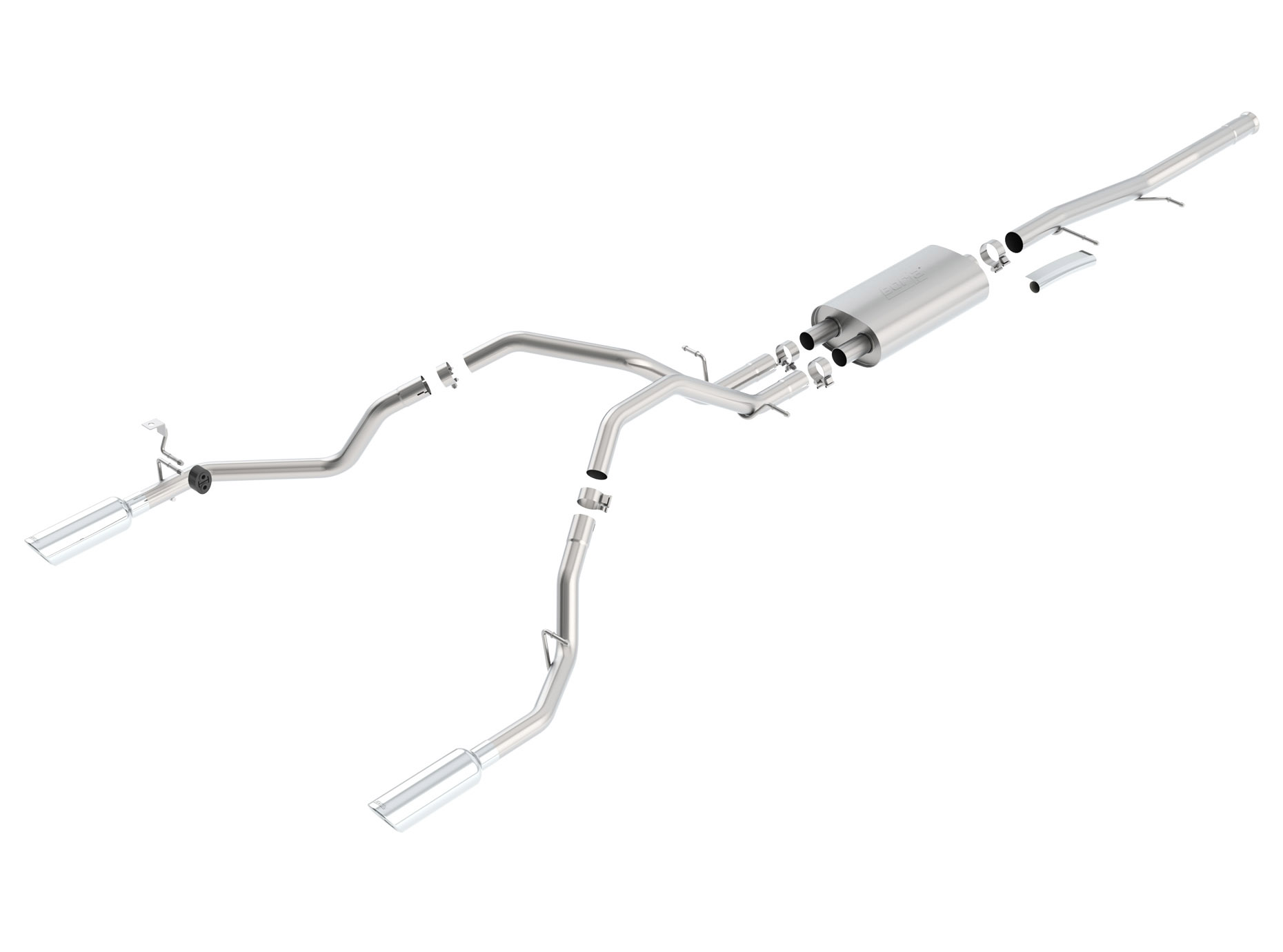 2009-2013 Chevy/GMC 1500 Borla S-Type Catback Exhaust System w/Rear Exit Tips - Ext. Cab/Std. Box & Crew Cab/Short Bed
