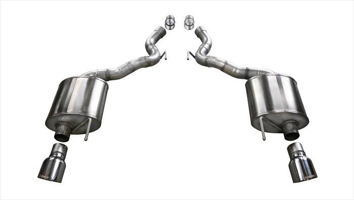 2015+ Ford Mustang GT 5.0L V8 Corsa Touring Axle Back Exhaust System - Polished Tips - Convertible Models