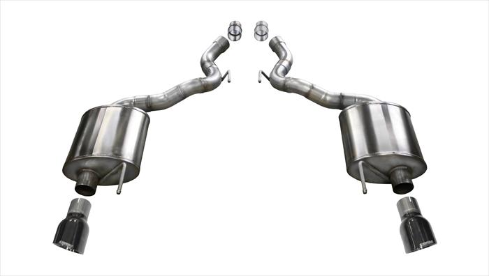 2015+ Ford Mustang GT 5.0L V8 Corsa Touring Axle Back Exhaust System - Polished Black Tips - Convertible Models