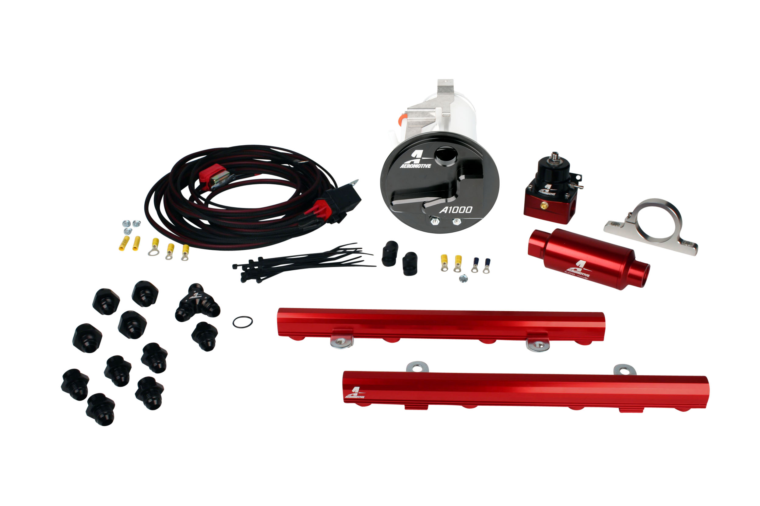 2005-2009 Ford Mustang GT Aeromotive Stealth A1000 Race Fuel System w/5.0L 4-V Fuel Rails Coyote Swap