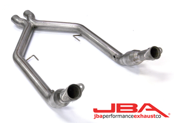 2007-10 Ford Mustang Shelby GT500 JBA Performance 2.5-3" Stainless Steel Catted Mid Xpipe - For use with Factory Manifolds