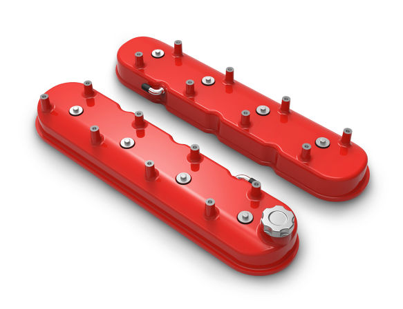 LS Holley Aluminum Tall Valve Covers - Gloss Red