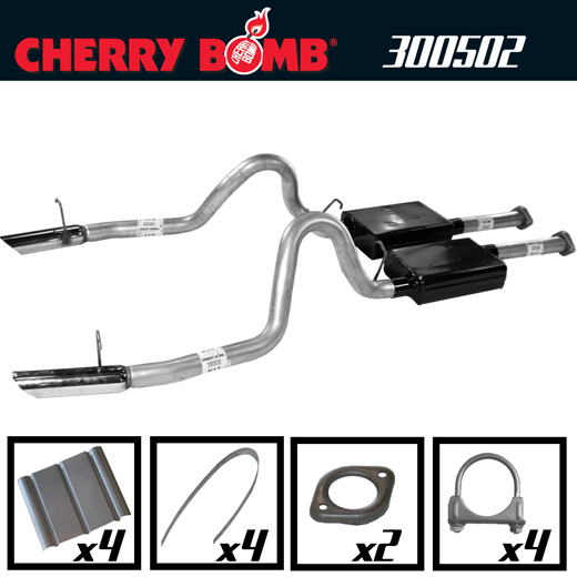 1998-2004 Ford Mustang GT V8 Cherry Bomb Dual Vortex Catback Exhaust System