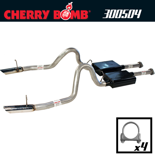 1994-1995 Ford Mustang Cobra Cherry Bomb Dual Vortex Catback Exhaust System