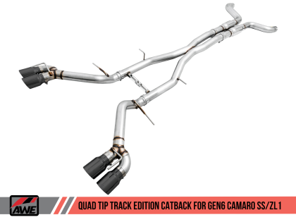 2016+ Camaro SS 6.2L V8 AWE Tuning Track Edition Catback Exhaust System w/Diamond Black Tips (Resonated)