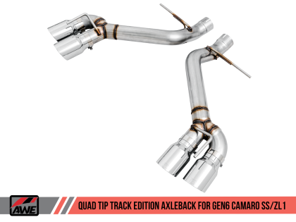 2016+ Camaro SS 6.2L V8 AWE Tuning Track Edition Axleback Exhaust System w/Chrome Silver Quad Tips