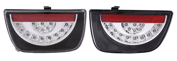 2010+ Camaro Anzo Rear LED Tail Lights - Red/Clear Lens w/Black Housing