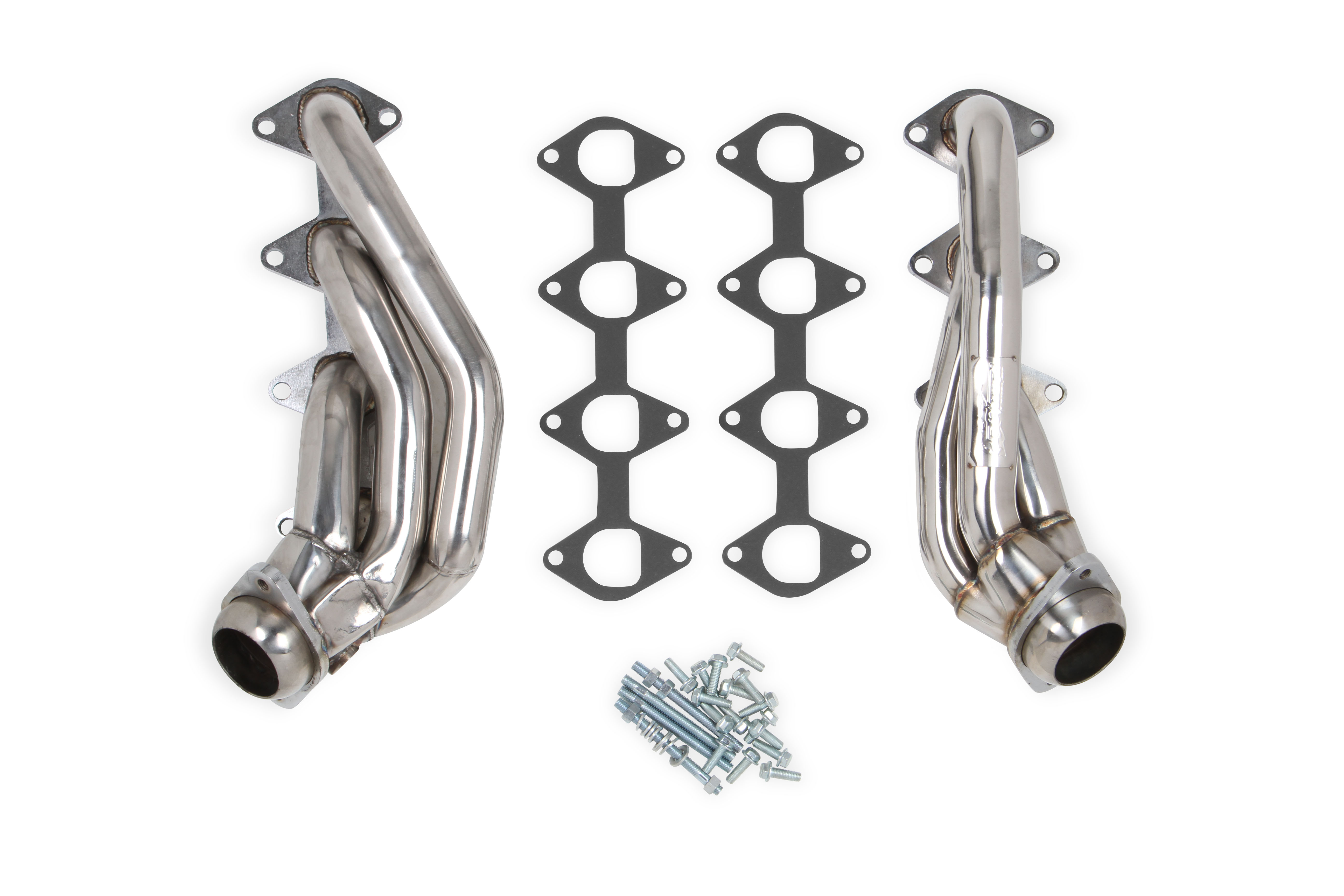 2005-2010 Ford Mustang 4.6L V8 Flowtech 1 5/8" 304SS Shorty Headers - Polished Finish