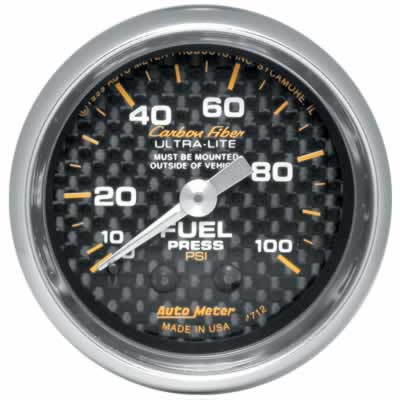 Auto Meter Carbon Fiber Series Mechanical Fuel Pressure 0-100PSI