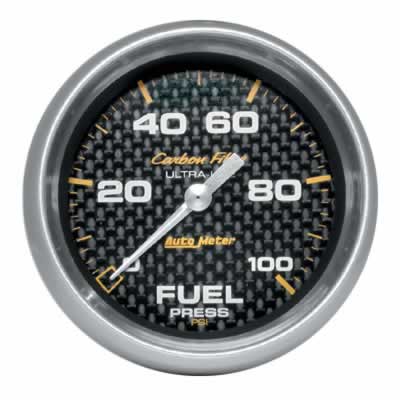 Auto Meter Carbon Fiber Electric Fuel Pressure 0-100 PSI