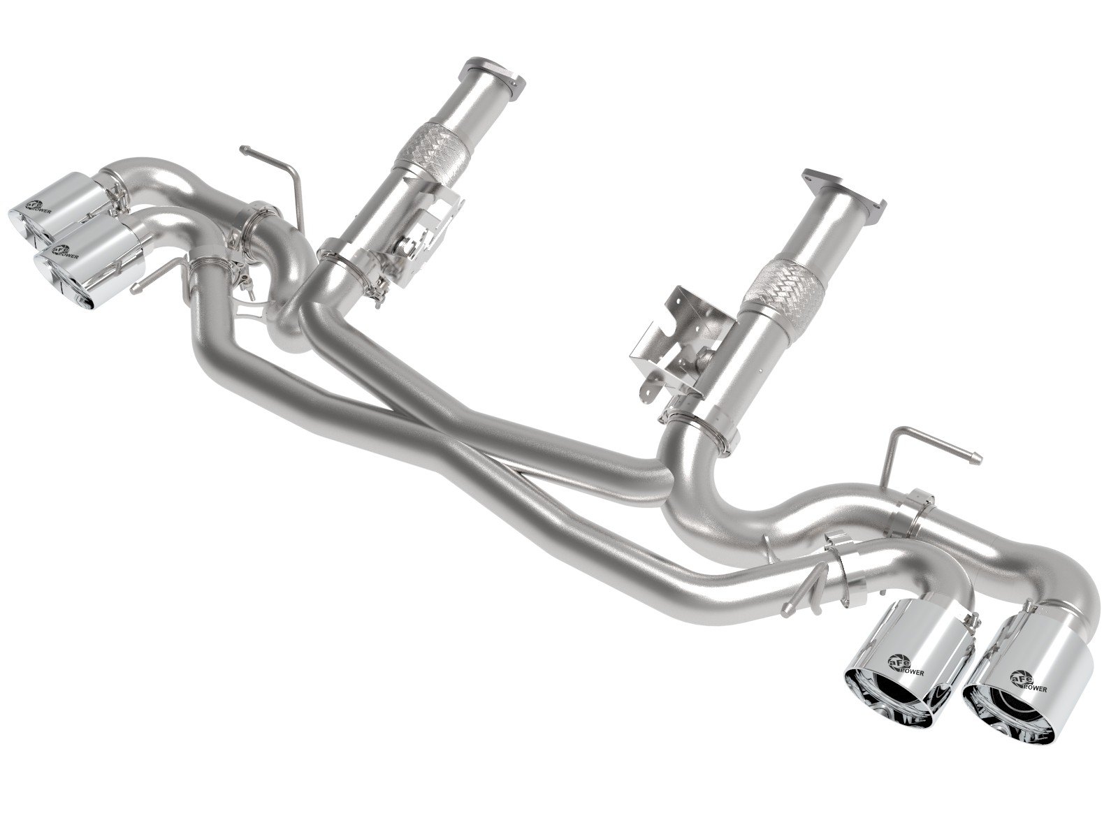 2020+ C8 Corvette aFe Power MACH Force-Xp 3" to 2-1/2" 304 Stainless Muffler-Delete Cat-Back Exhaust System w/Polished Tips