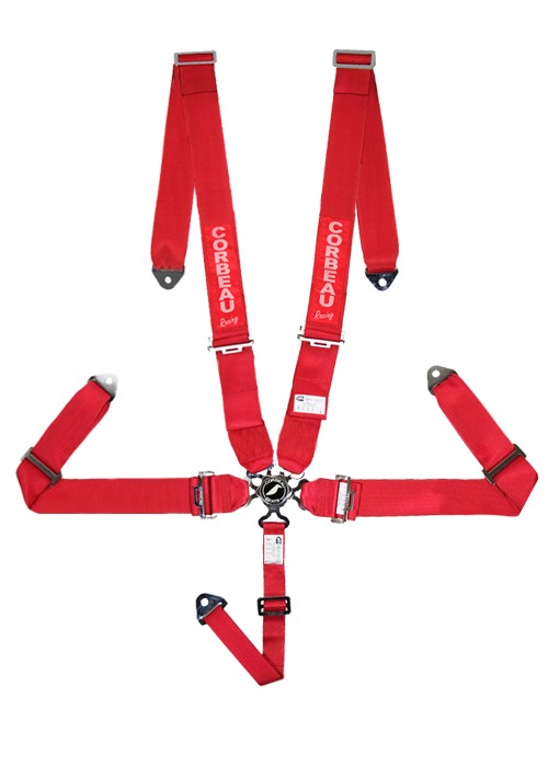Corbeau 5-Point Camlock 3" Harness Belts - Red