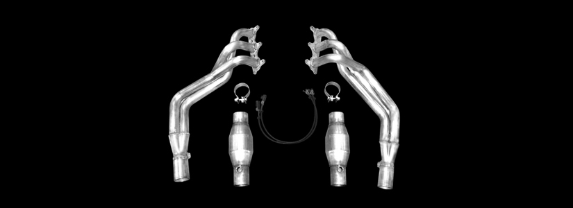 2010-2011 Camaro V6 American Racing Headers 1 3/4" x 2 1/2" Long Tube Headers w/Catted Hpipe - Long System to Rear Axle