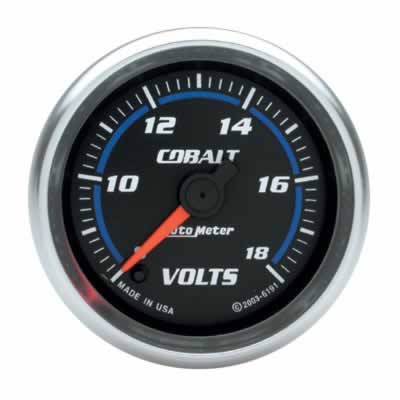 Auto Meter Cobalt Electric Voltmeter 8-18 Volts