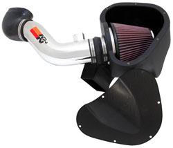 2010 Ford Mustang GT K&N Cold Air Intake w/Polished Tube & Red Filter (69 Series)