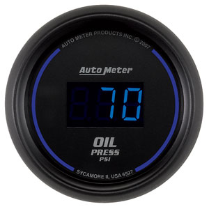 Autometer Digital Series 2 1/16" Oil Pressure Gauge (0-100psi) - Black w/Blue Display