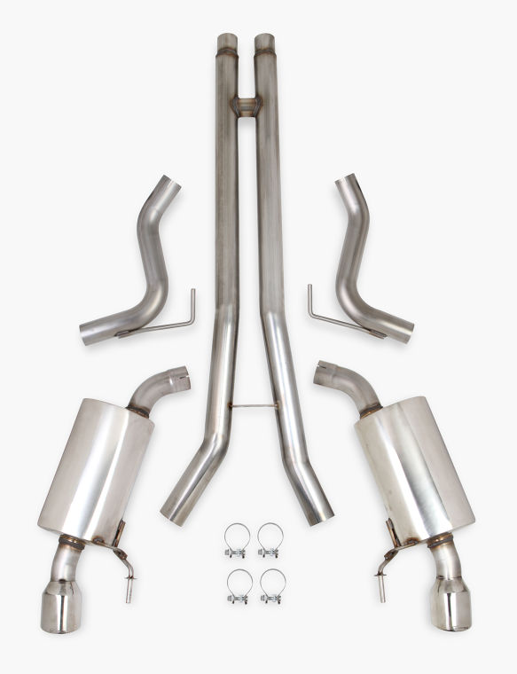 2015+ Ford Mustang 3.7L V6 Hooker Blackheart 304 Stainless 2.5" Catback Exhaust System - w/mufflers