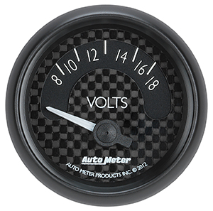 Auto Meter GT Series 2 1/16" Short Sweep Voltmeter Gauge - 8-18 Volts