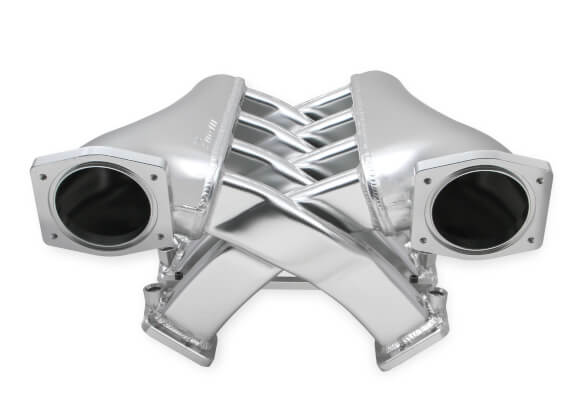 LS3/L92 Holley Sniper EFI Fabricated Intake Manifold Dual Plenum 92mm TB spacers, and Fuel Rail Kit - Silver