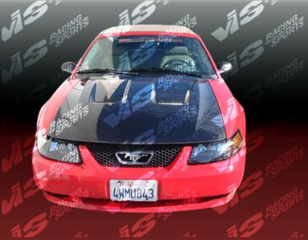1999-2004 Ford Mustang Wings West Heat Extractor Carbon Fiber Hood