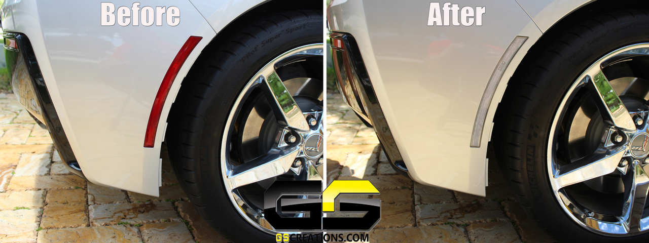 2014+ C7 Corvette GSCreations Clear Rear Side Markers - 2 Piece Kit