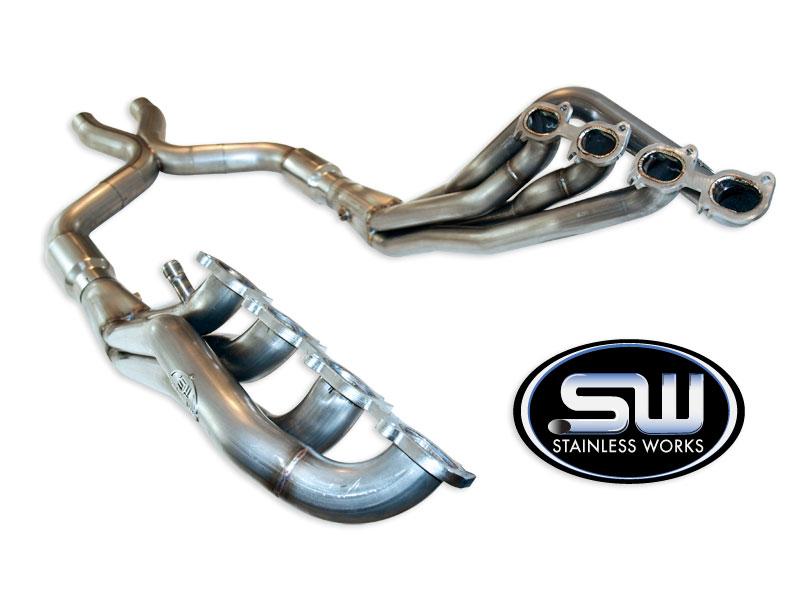 2007-2010 Ford Mustang Shelby GT500 V8 Stainless Works 1 7/8" Long Tube Headers w/Catalytic Converters