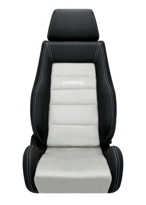 Corbeau GTS II Seats - Black Leather/Grey Microsuede