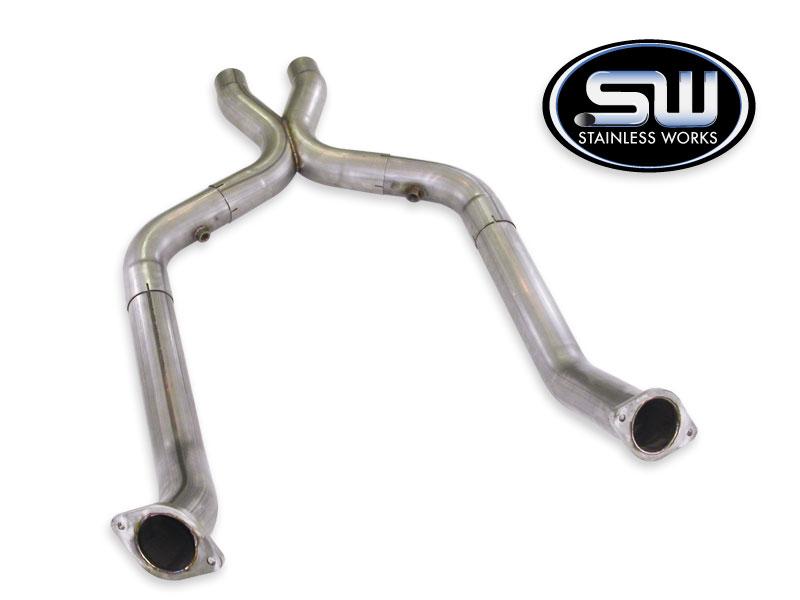 2011+ Ford Mustang GT 5.0L V8 Stainless Works 3" Xpipe with 3" Offroad Leads