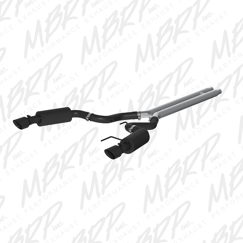 2015+ Ford Mustang GT Convertible MBRP Performance Aluminized 3" Catback Exhaust System - Street w/4.5" Tips(Black)