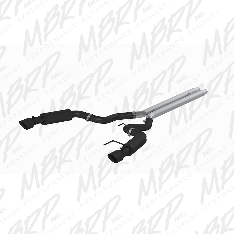 2015+ Ford Mustang GT Convertible 5.0L MBRP Performance 3" Stainless Dual Split Race Version Catback Exhaust System - Black