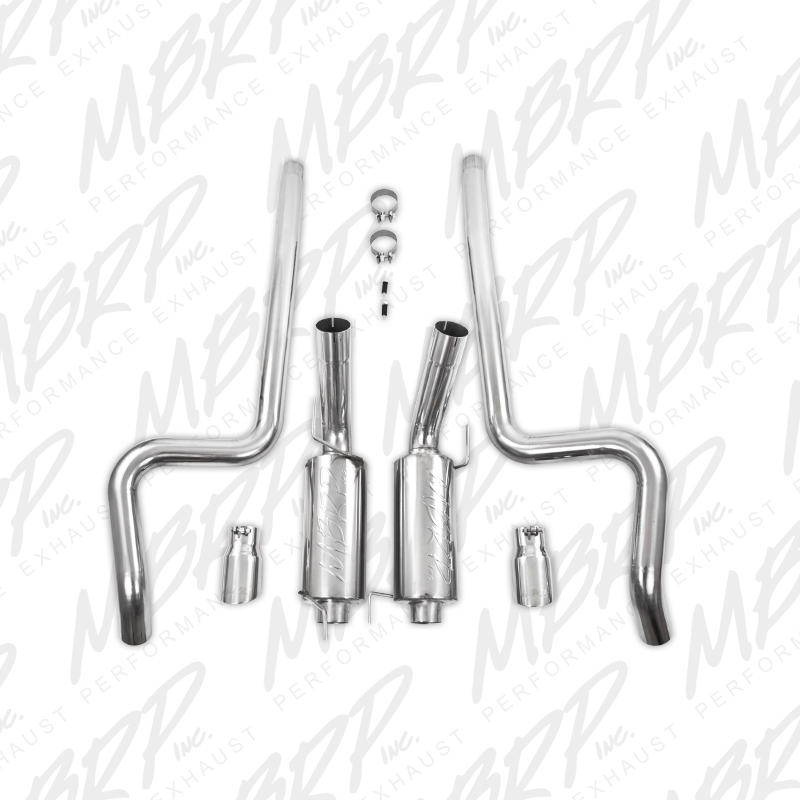 2007-2010 Ford Mustang GT500 MBRP Performance Streeet Version Aluminized Stainless T304 Dual Catback w/4" Tips