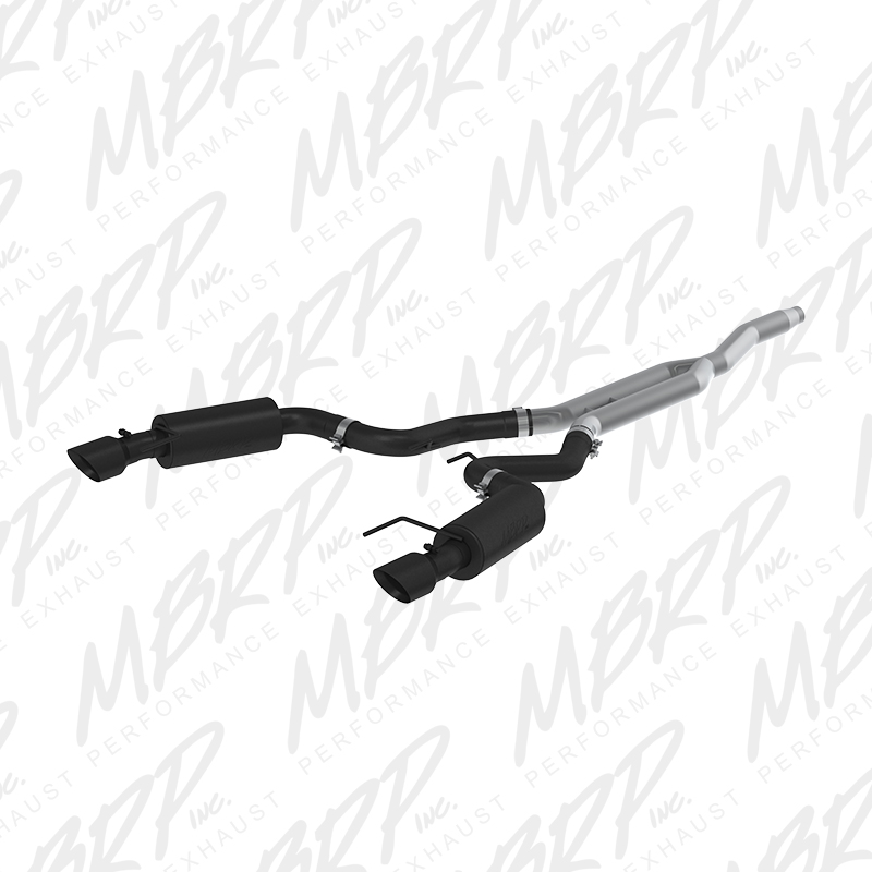 2015+ Ford Mustang 2.3L I4 MBRP Performance 3" Black Catback Exhaust System - Street w/4.5" Tips
