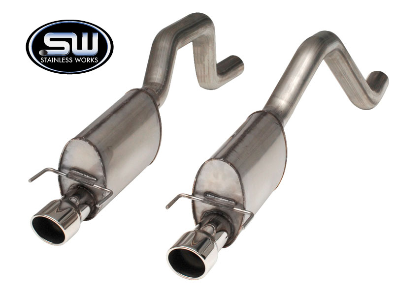 2006-13 C6 ZO6 Stainless Works 3" Axle back Chambered Turbo Exhaust System w/Single 4" Tips