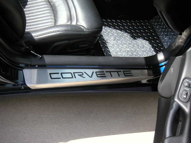 97-04 Corvette Fast Toys Brush Stainless Door Sill Covers