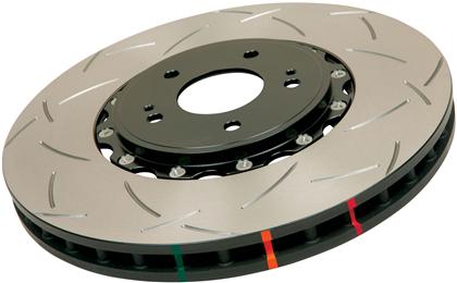 2005-2013 C6 Corvette w/Z51 Package DBA 5000 Series 2-Piece Slotted Uni Directional Rotor - Front w/Black Hats