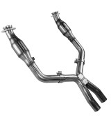 2005-2010 Ford Mustang GT 4.6L Kooks 3" x 3" GREEN Catted Xpipe (Use with Kooks 1 3/4" Headers)