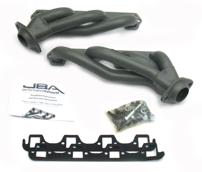 1986-1993 Ford Mustang GT 5.0L JBA 1 5/8" Stainless Steel Shorty Headers - Titanium Ceramic Coated