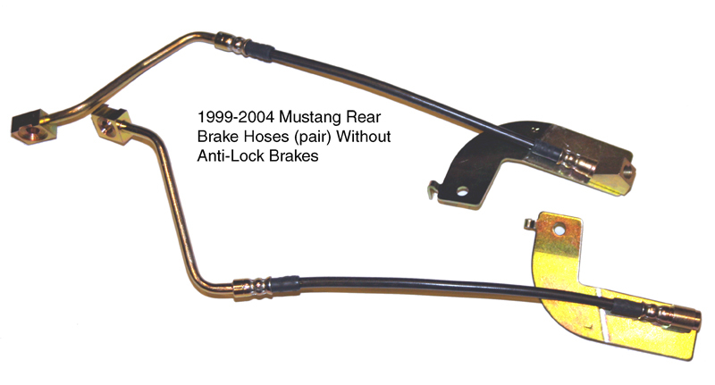 1994-2004 Ford Mustang GT/Mach1/Bullet J&M Products Stainless Steel Brake Line Rear Caliper Kit - W/O Traction Control