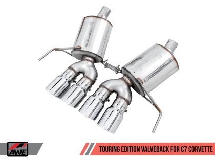 2014-2019 C7 Corvette AWE Tuning Touring Valve-Back Exhaust System w/Chrome Tips