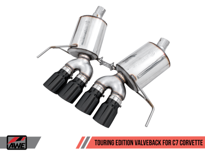 2014-2019 C7 Corvette AWE Tuning Touring Valve-Back Exhaust System w/Black Tips