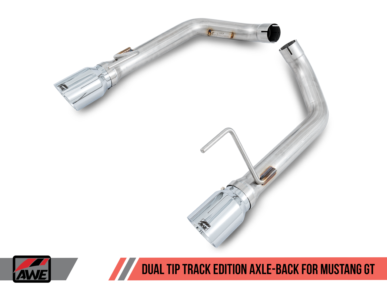 2015-2017 Ford Mustang GT 5.0L V8 AWE Track Edition Axleback Exhaust System w/Chrome Silver Tips