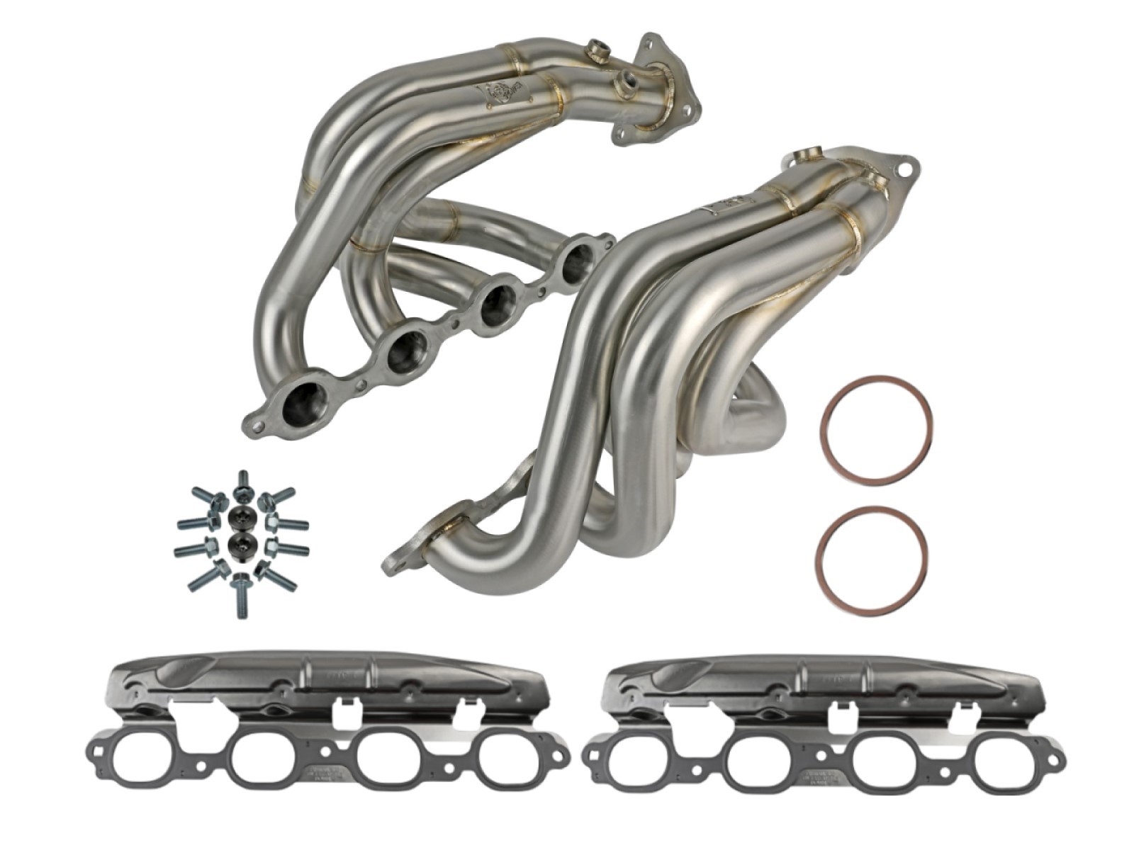 2020+ C8 Corvtte aFe Power 1 7/8" Twisted Steel 304 Stainless Steel Headers Brushed Finish