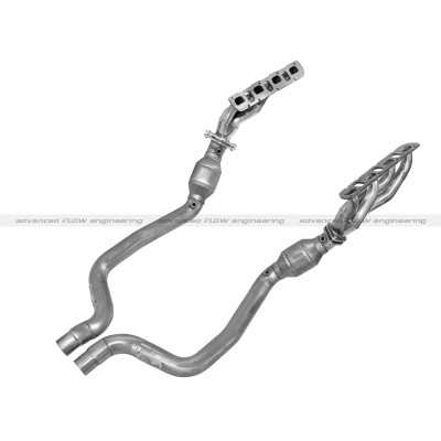 2011+ Dodge Challenger AFE Power 1 3/4" Twisted Steel Stainless Headers & Connection Pipes w/Cats