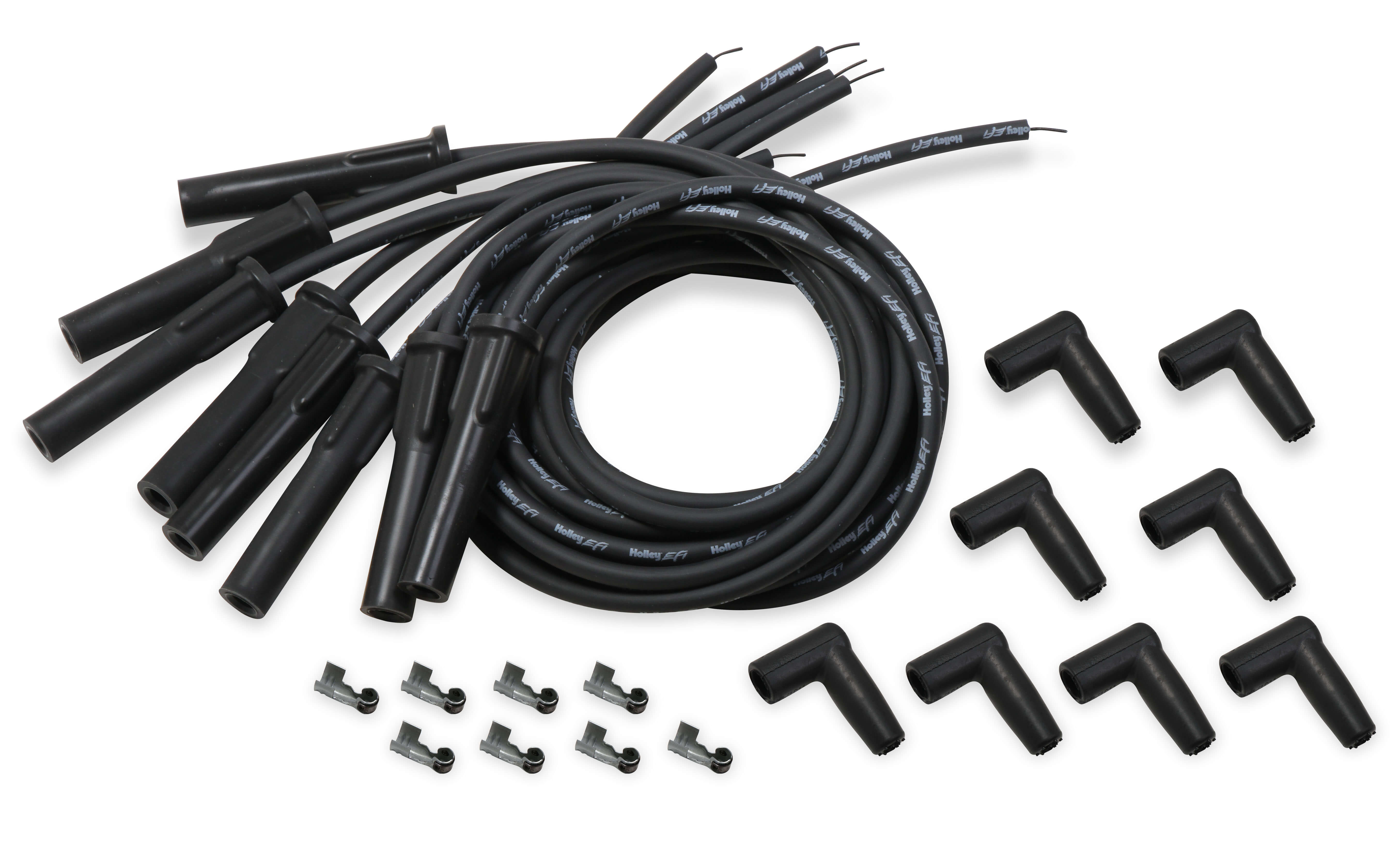 LS Series Holley EFI Cut to Fit Spark Plug Wire Set - Black (For Holley Smart Coil)
