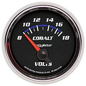 Auto Meter Cobalt Series Short Sweep2 1/16" Volmeter Gauge - 8-18 Volts