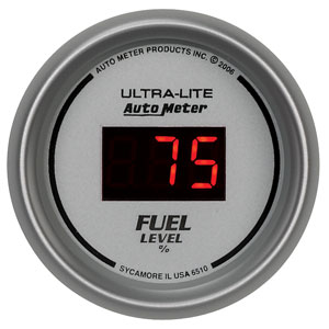 Autometer Digital Series 2 1/16" Fuel Level Gauge - White