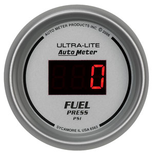 Autometer Digital Series 2 1/16" Fuel Pressure Gauge (5-100psi) - White