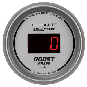 Autometer Digital Series 2 1/16" Boost Gauge (5-60psi) - White
