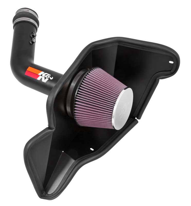 2015+ Ford Mustang 3.7L V6 K&N Filters Aircharger Performance Cold Air Intake w/Aluminum Tube